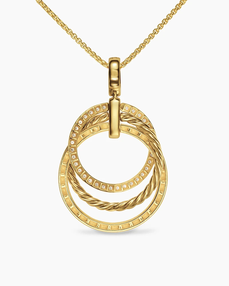 Crossover Trio Pendant Necklace in 18K Yellow Gold with Diamonds