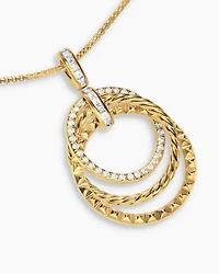 Crossover Trio Pendant Necklace in 18K Yellow Gold with Diamonds