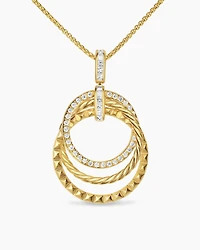 Crossover Trio Pendant Necklace in 18K Yellow Gold with Diamonds