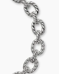 Sculpted Cable Oval Link Necklace Sterling Silver, 18mm