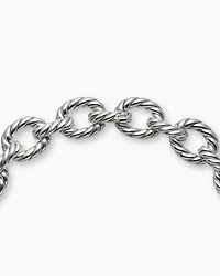 Sculpted Cable Oval Link Necklace Sterling Silver, 18mm