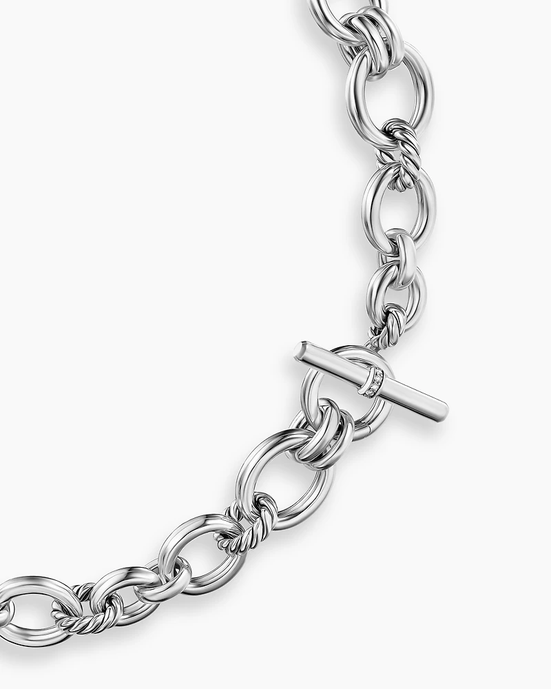 DY Mercer® Chain Necklace Sterling Silver with Diamonds, 8mm