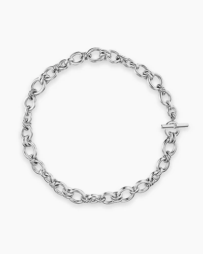 DY Mercer® Chain Necklace Sterling Silver with Diamonds, 8mm