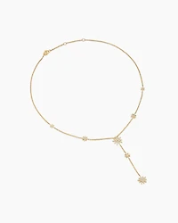 Starburst Y Necklace in 18K Yellow Gold with Diamonds, 76.7mm