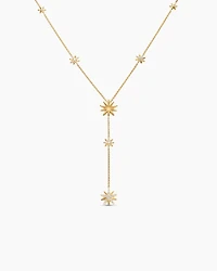 Starburst Y Necklace in 18K Yellow Gold with Diamonds, 76.7mm