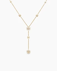 Starburst Y Necklace in 18K Yellow Gold with Diamonds, 76.7mm
