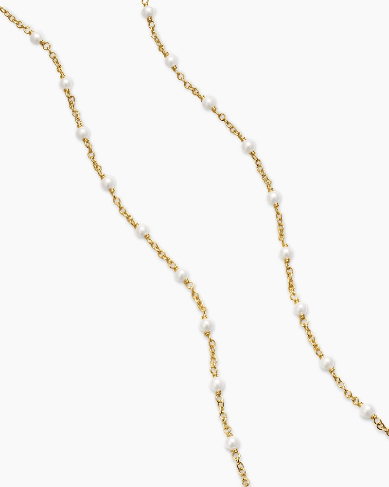 Pearl Classics Station Necklace 18K Yellow Gold, 3.5mm