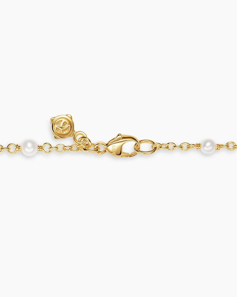 Pearl Classics Station Necklace 18K Yellow Gold, 3.5mm