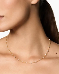 Pearl Classics Station Necklace 18K Yellow Gold, 3.5mm