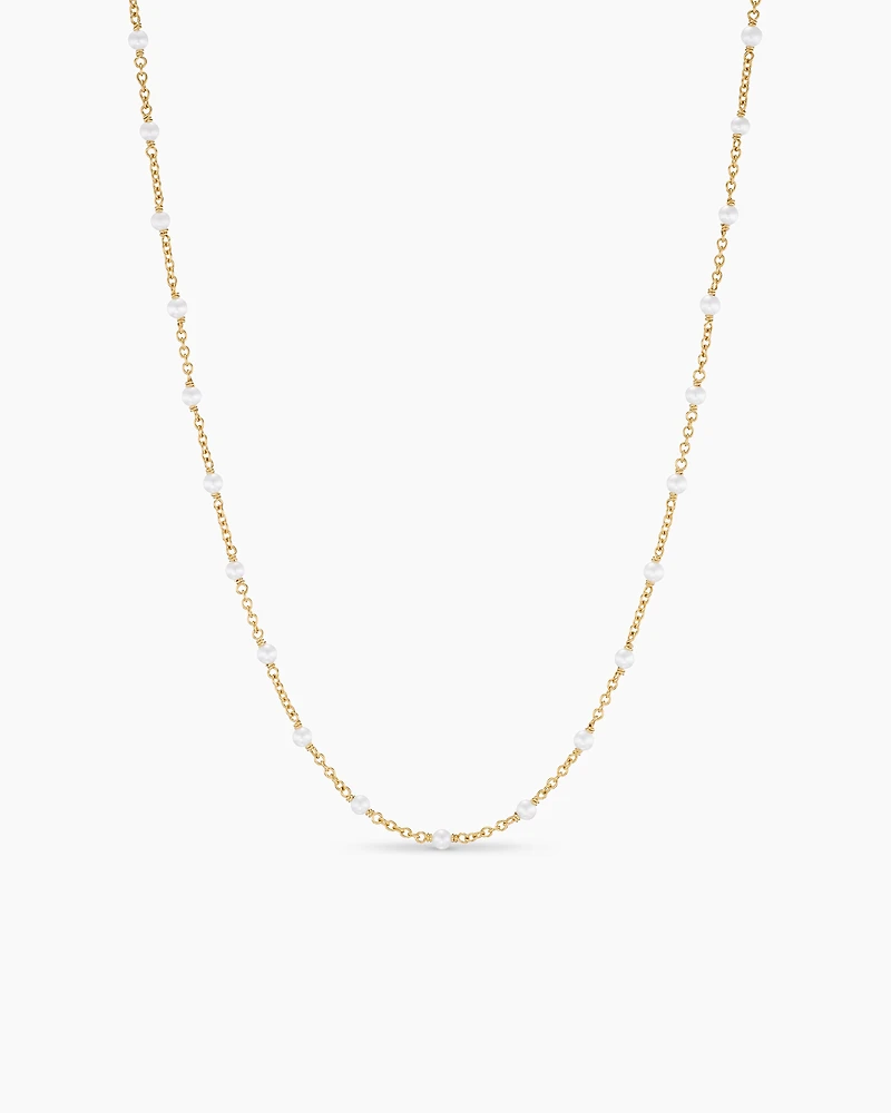 Pearl Classics Station Necklace 18K Yellow Gold, 3.5mm