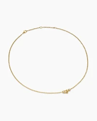 Petite Buckle Necklace in 18K Yellow Gold with Diamonds, 16.3mm