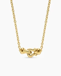 Petite Buckle Necklace in 18K Yellow Gold with Diamonds, 16.3mm