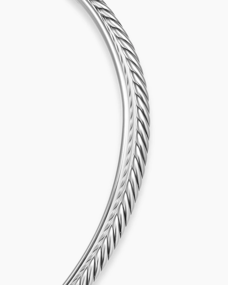 Bold Crossover Collar Necklace in Sterling Silver, 10mm