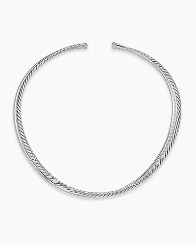 Bold Crossover Collar Necklace in Sterling Silver, 10mm