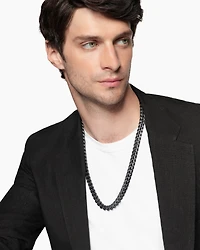 Curb Chain Necklace Black Titanium