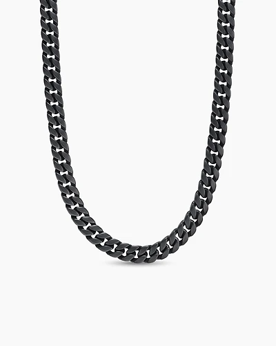 Curb Chain Necklace Black Titanium, 11.5mm