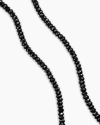 Spiritual Beads Necklace Sterling Silver with Black Spinel, 5mm