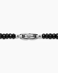Spiritual Beads Necklace Sterling Silver with Black Spinel, 5mm