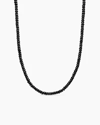 Spiritual Beads Necklace Sterling Silver with Black Spinel, 5mm