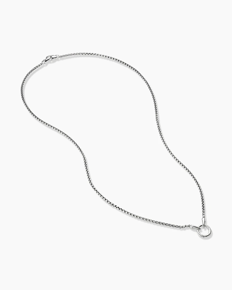 Smooth Amulet Box Chain Necklace Sterling Silver, 2.7mm