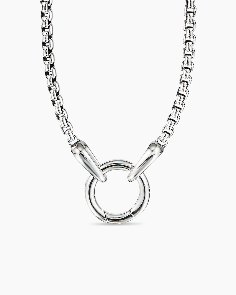 Smooth Amulet Box Chain Necklace Sterling Silver, 2.7mm