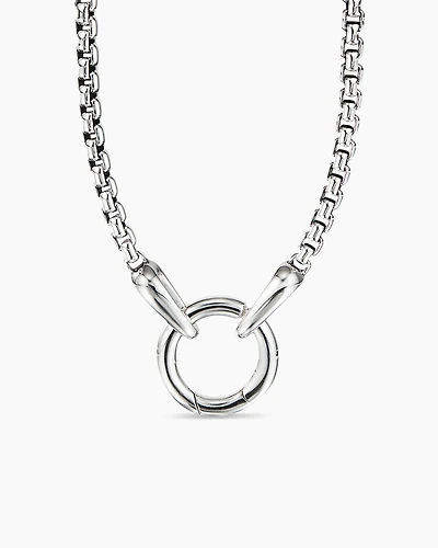 Smooth Amulet Box Chain Necklace Sterling Silver, 2.7mm