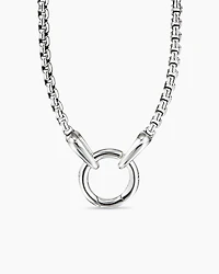 Smooth Amulet Box Chain Necklace Sterling Silver, 2.7mm
