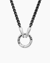 Smooth Amulet Box Chain Necklace Darkened Stainless Steel, 2.7mm