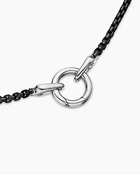 Smooth Amulet Box Chain Necklace Darkened Stainless Steel, 2.7mm