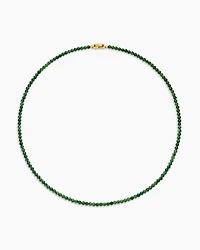 Spiritual Beads Necklace with Nephrite Jade and 18K Yellow Gold, 4mm