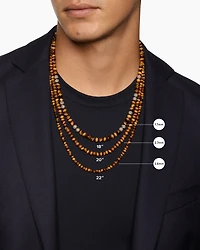 Spiritual Beads Necklace with Black Onyx and Sterling Silver, 4mm