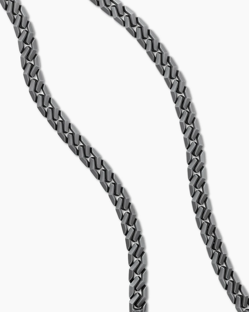 Curb Chain Angular Link Necklace in Titanium