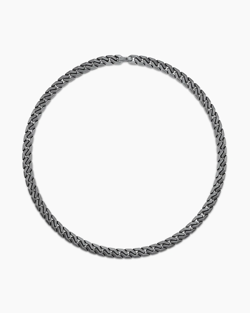 Curb Chain Angular Link Necklace in Titanium