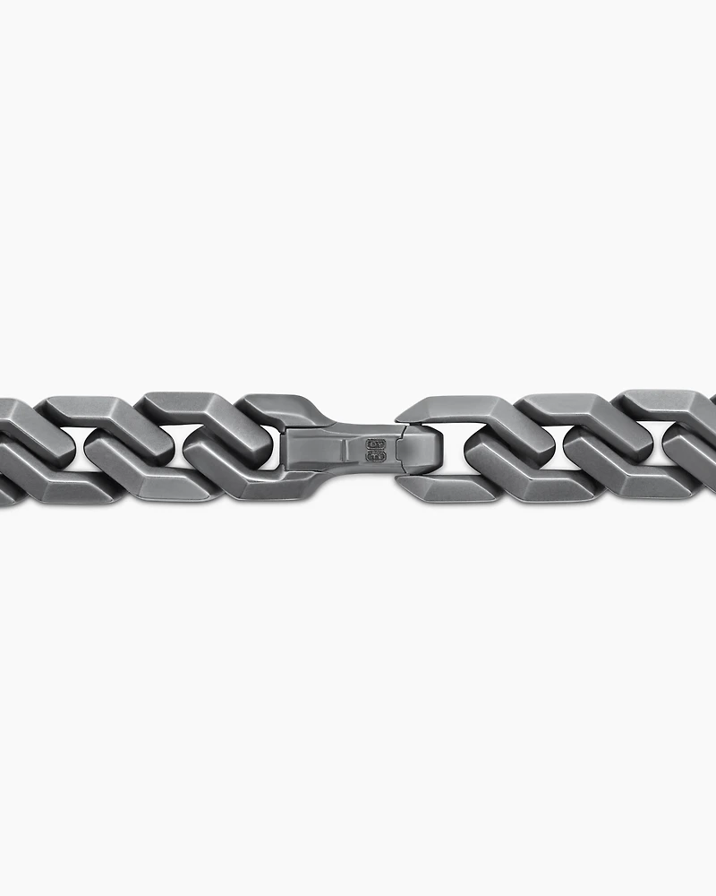 Curb Chain Angular Link Necklace in Titanium