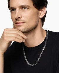 Curb Chain Angular Link Necklace in Titanium