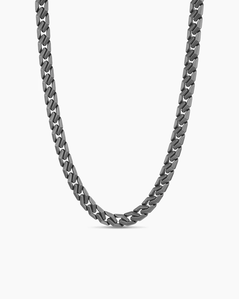 Curb Chain Angular Link Necklace in Titanium