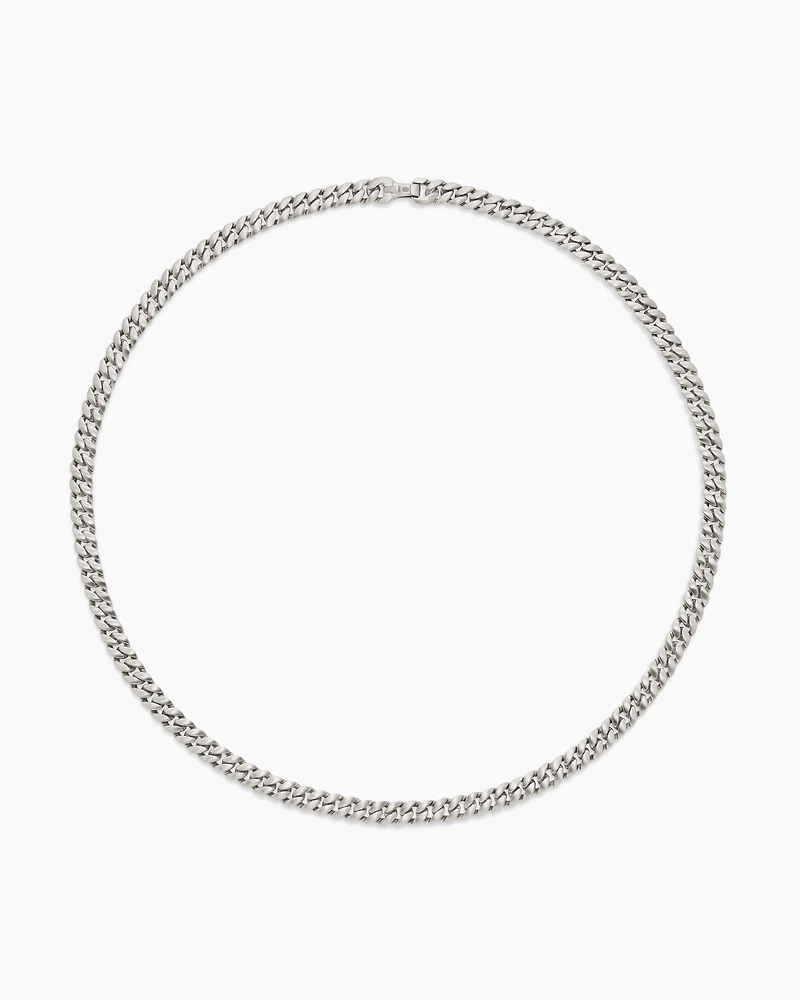 Curb Chain Necklace Sterling Silver, 6mm