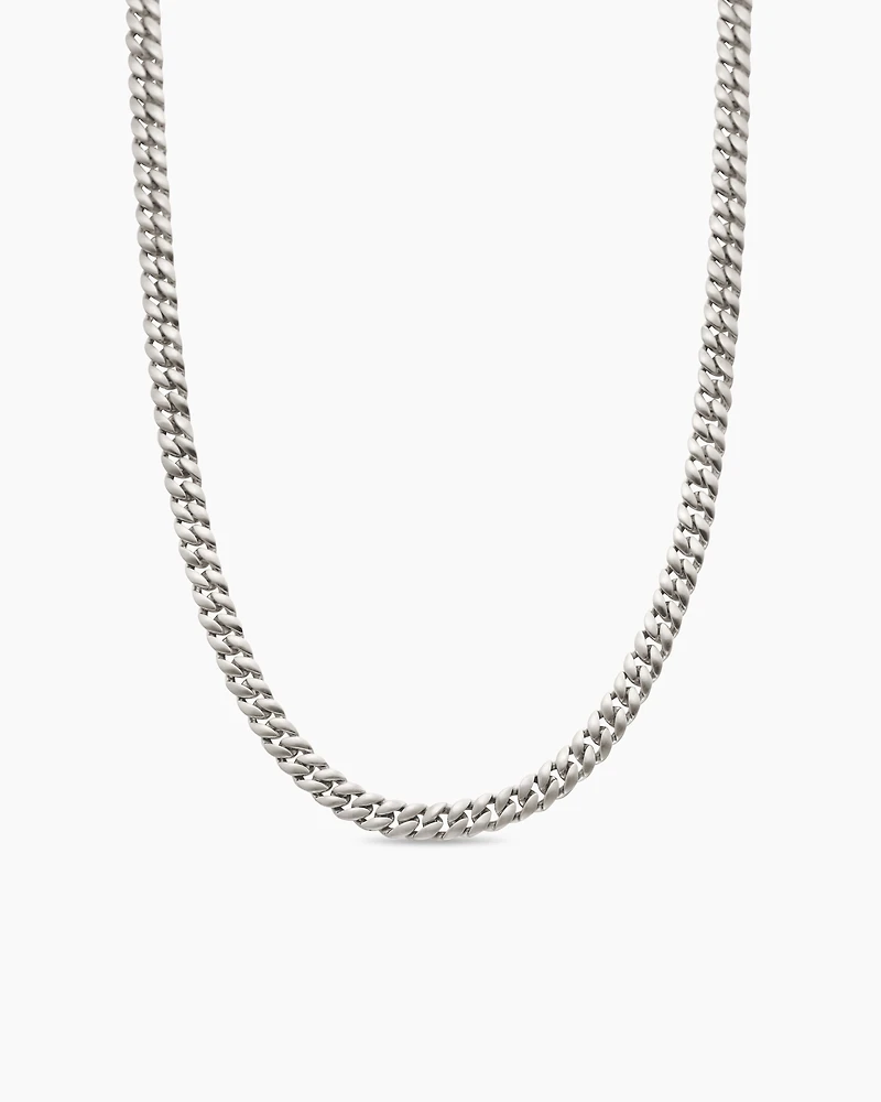 Curb Chain Necklace Sterling Silver, 6mm