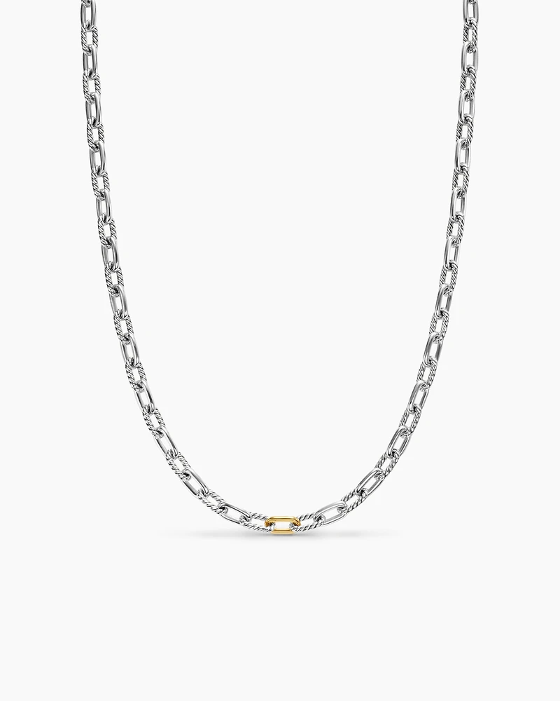 DY Madison® Chain Necklace in Sterling Silver with 18K Yellow Gold