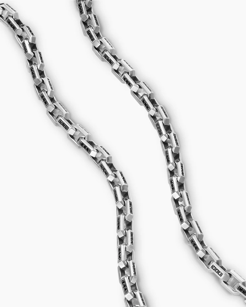 Streamline® Link Necklace Sterling Silver with Black Diamonds, 5.5mm