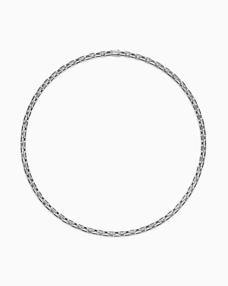 Streamline® Link Necklace Sterling Silver with Black Diamonds, 5.5mm