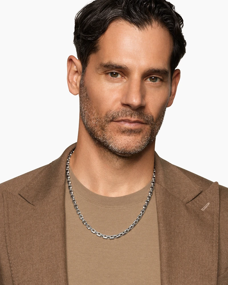 Streamline® Link Necklace Sterling Silver with Black Diamonds, 5.5mm