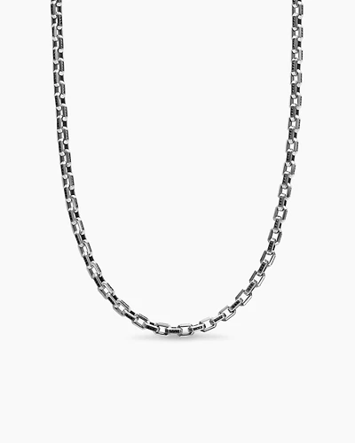 Streamline® Link Necklace Sterling Silver with Black Diamonds, 5.5mm