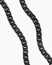Curb Chain Angular Link Necklace in Black Titanium
