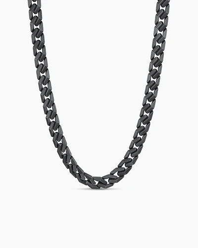 Curb Chain Angular Link Necklace in Titanium