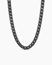 Curb Chain Angular Link Necklace in Black Titanium