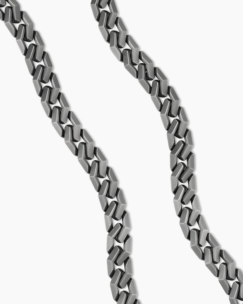 Curb Chain Angular Link Necklace in Titanium