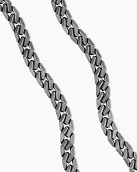 Curb Chain Angular Link Necklace in Titanium