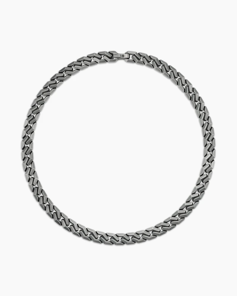 Curb Chain Angular Link Necklace in Titanium