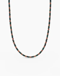 Spiritual Beads Necklace 18K Yellow Gold with Bloodstone and Red Jasper, 4mm